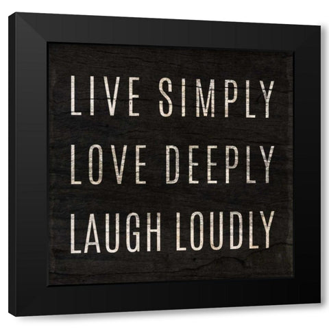 Simply and Brightly I Black Modern Wood Framed Art Print by SD Graphics Studio