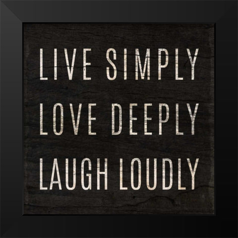 Simply and Brightly I Black Modern Wood Framed Art Print by SD Graphics Studio