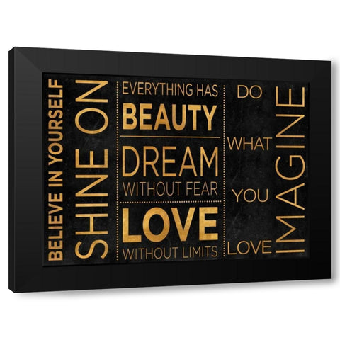 Believe Inspiration Black Modern Wood Framed Art Print with Double Matting by SD Graphics Studio