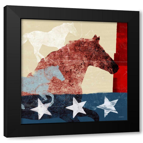 American Horse II Black Modern Wood Framed Art Print by Meneely, Dan