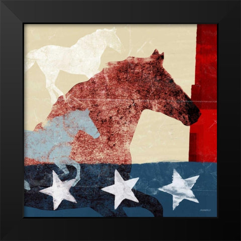 American Horse II Black Modern Wood Framed Art Print by Meneely, Dan