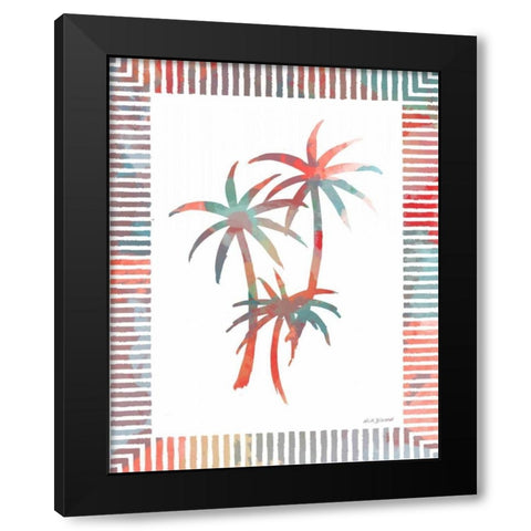 Watercolor Palms III Black Modern Wood Framed Art Print by Biscardi, Nicholas