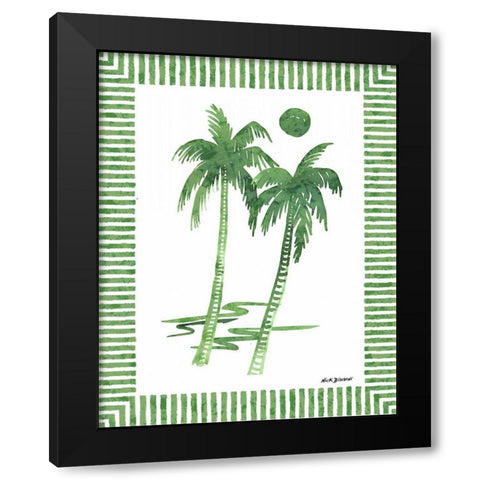 Green Palms I Black Modern Wood Framed Art Print by Biscardi, Nicholas