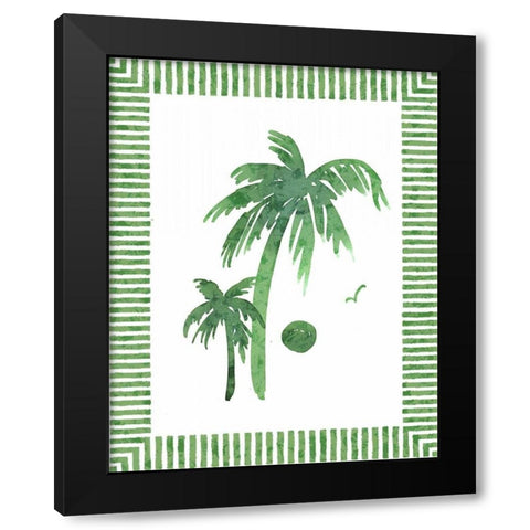 Green Palms II Black Modern Wood Framed Art Print by Biscardi, Nicholas