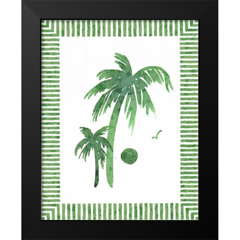 Green Palms II Black Modern Wood Framed Art Print by Biscardi, Nicholas