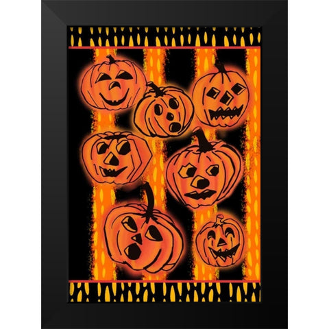 Pumpkin Patch Pals I Black Modern Wood Framed Art Print by Biscardi, Nicholas