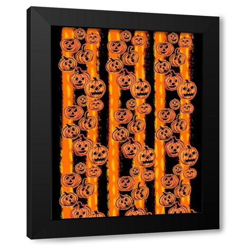 Pumpkin Patch Pals II Black Modern Wood Framed Art Print by Biscardi, Nicholas