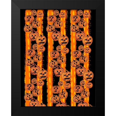Pumpkin Patch Pals II Black Modern Wood Framed Art Print by Biscardi, Nicholas