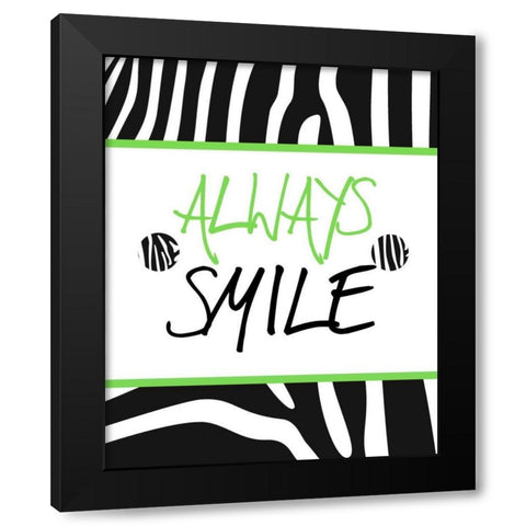 Green Zebra Sayings I Black Modern Wood Framed Art Print by SD Graphics Studio