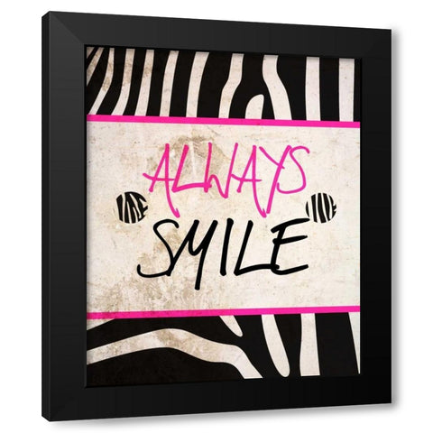 Zebra Sayings I Black Modern Wood Framed Art Print with Double Matting by SD Graphics Studio