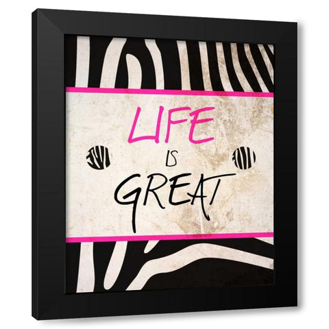 Zebra Sayings III Black Modern Wood Framed Art Print with Double Matting by SD Graphics Studio