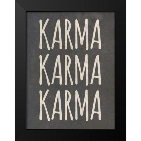 Karma I Black Modern Wood Framed Art Print by SD Graphics Studio