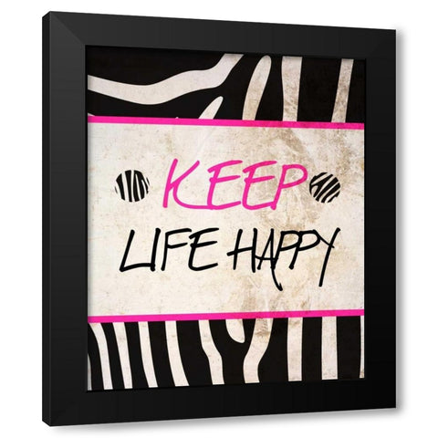 Zebra Sayings II Black Modern Wood Framed Art Print with Double Matting by SD Graphics Studio