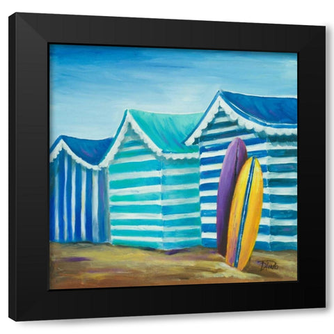 Beach Cabana I Black Modern Wood Framed Art Print with Double Matting by Pinto, Patricia