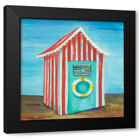 Summer Beach Cabana II Black Modern Wood Framed Art Print by Pinto, Patricia