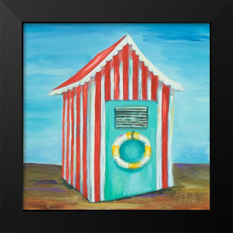 Summer Beach Cabana II Black Modern Wood Framed Art Print by Pinto, Patricia