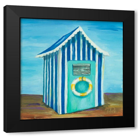 Beach Cabana II Black Modern Wood Framed Art Print by Pinto, Patricia