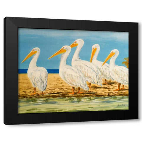 Coastal Flock I Black Modern Wood Framed Art Print with Double Matting by Baliko, Linda
