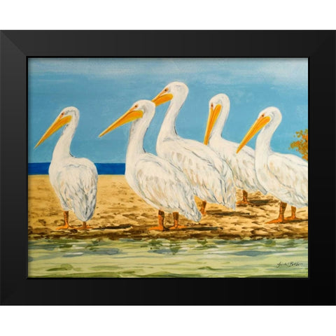 Coastal Flock I Black Modern Wood Framed Art Print by Baliko, Linda