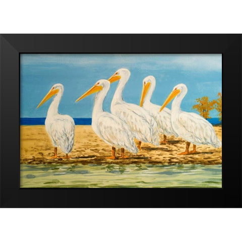 Coastal Flock I Black Modern Wood Framed Art Print by Baliko, Linda