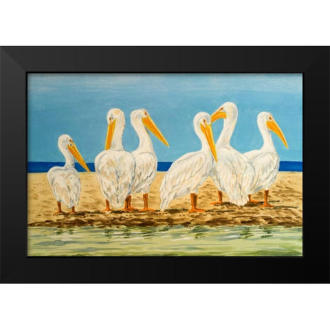 Coastal Flock II Black Modern Wood Framed Art Print by Baliko, Linda