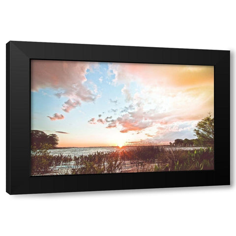 Sunset Black Modern Wood Framed Art Print by Nawrocke, Bruce