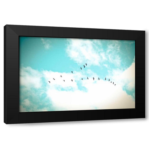 Flying V Black Modern Wood Framed Art Print by Poynter, Kelly