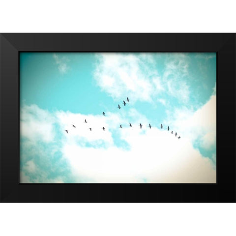 Flying V Black Modern Wood Framed Art Print by Poynter, Kelly