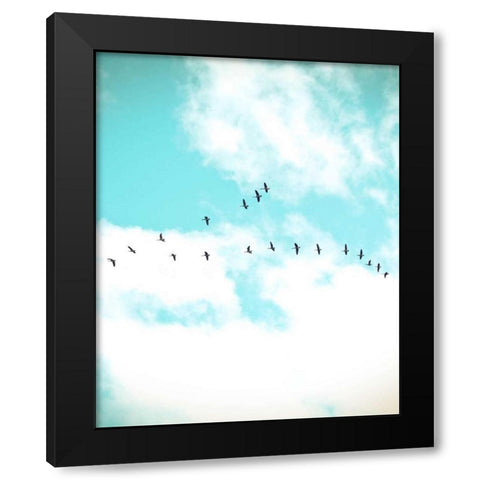 Flying V Black Modern Wood Framed Art Print by Poynter, Kelly