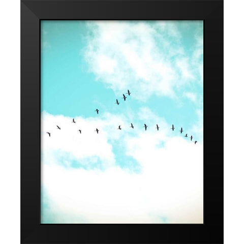 Flying V Black Modern Wood Framed Art Print by Poynter, Kelly