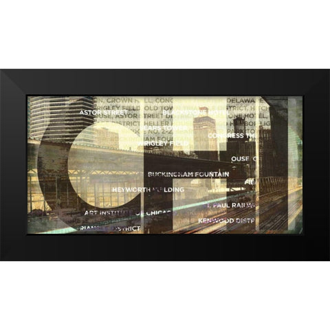 Chicago Train Station Black Modern Wood Framed Art Print by Peck, Gail