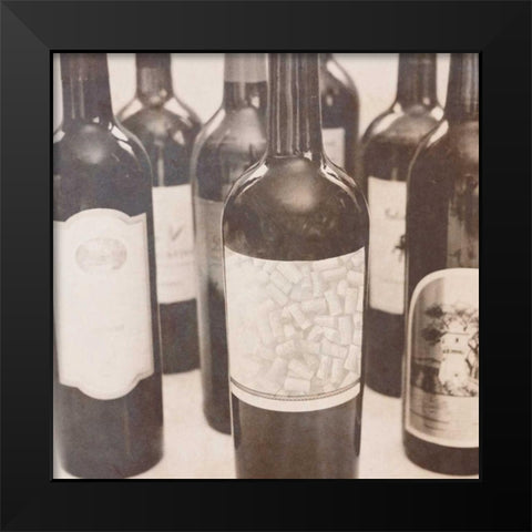 Wine Square I Black Modern Wood Framed Art Print by Peck, Gail