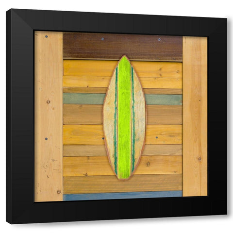 Havana Surfboard II Black Modern Wood Framed Art Print with Double Matting by Medley, Elizabeth