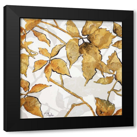 Gold Shadows I Black Modern Wood Framed Art Print by Pinto, Patricia