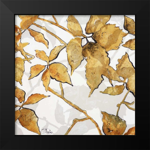 Gold Shadows I Black Modern Wood Framed Art Print by Pinto, Patricia