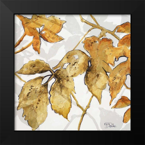 Gold Shadows II Black Modern Wood Framed Art Print by Pinto, Patricia