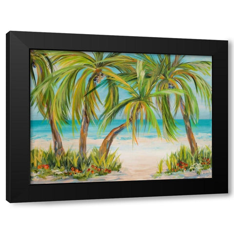 Palm Life Black Modern Wood Framed Art Print with Double Matting by DeRice, Julie
