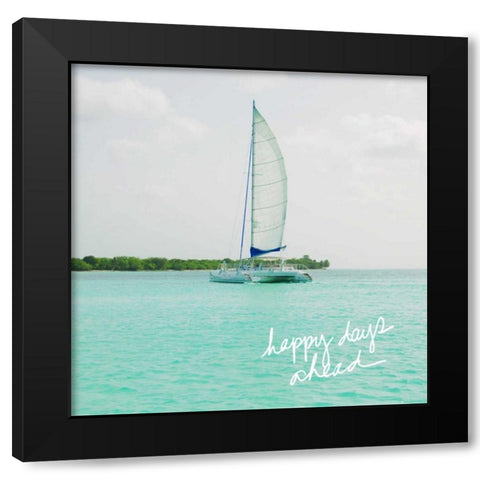 Sailing Along The Island I Black Modern Wood Framed Art Print with Double Matting by Acosta