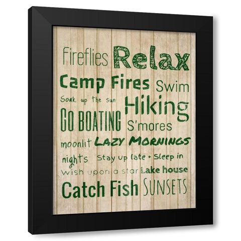 Fireflies Black Modern Wood Framed Art Print with Double Matting by Acosta