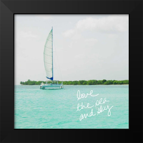 Sailing Along The Island II Black Modern Wood Framed Art Print by Acosta