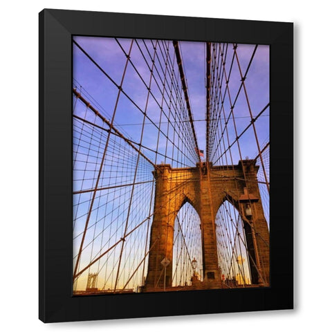 Walking To Brooklyn Black Modern Wood Framed Art Print with Double Matting by Acosta