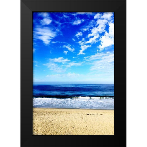 The Ocean Is Blue Black Modern Wood Framed Art Print by Acosta