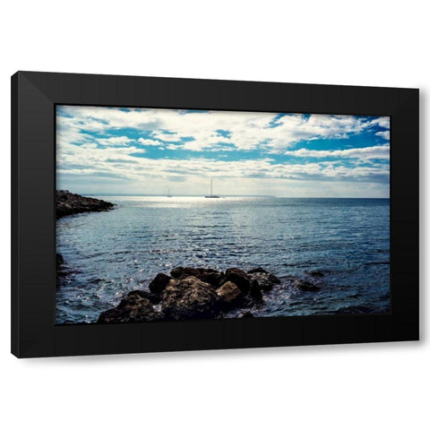 Spanish Coast II Black Modern Wood Framed Art Print with Double Matting by Acosta
