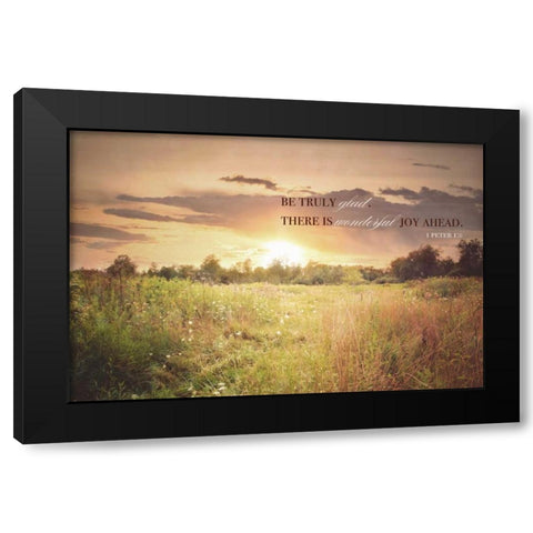 Wonderful Joy Ahead Black Modern Wood Framed Art Print by Poynter, Kelly