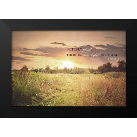 Wonderful Joy Ahead Black Modern Wood Framed Art Print by Poynter, Kelly