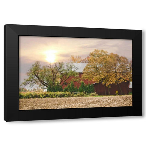 My Red Barn Black Modern Wood Framed Art Print by Poynter, Kelly