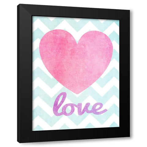 Stars and Hearts III Black Modern Wood Framed Art Print by SD Graphics Studio