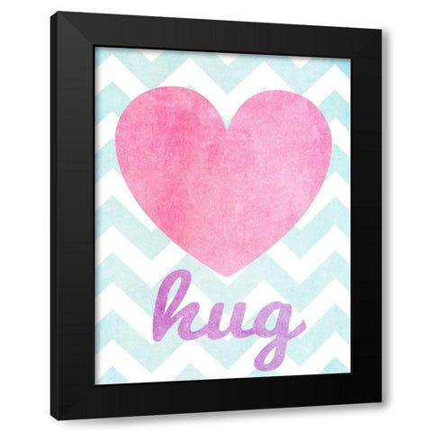 Stars and Hearts II Black Modern Wood Framed Art Print with Double Matting by SD Graphics Studio