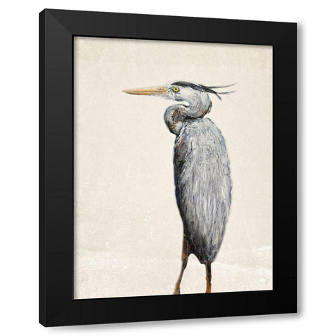 Grey Heron I Black Modern Wood Framed Art Print by Johnson, Walt