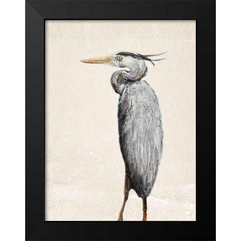 Grey Heron I Black Modern Wood Framed Art Print by Johnson, Walt